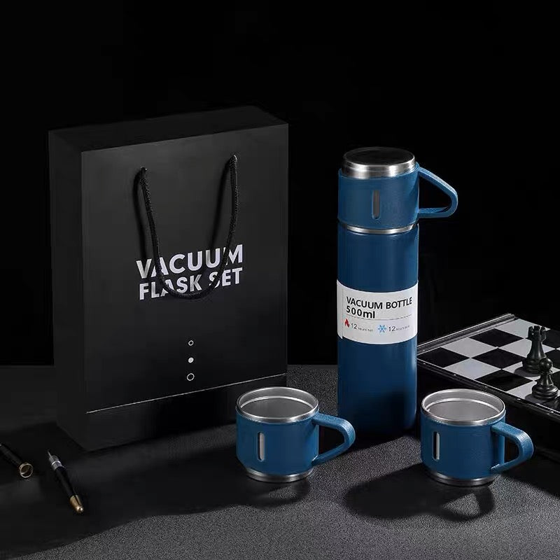 500ml Stainless Steel Thermo Bottle with Cups Vacuum Insulated Flask Set