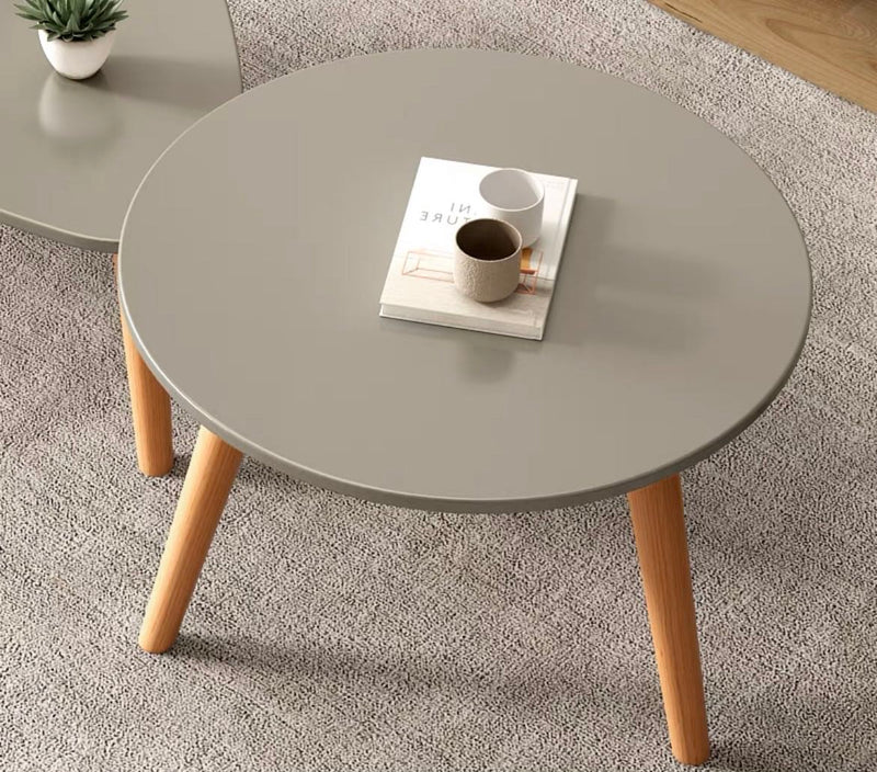 Modern Grey Nesting Coffee End Tables - 2 Pieces - Round and Oval Coffee Table