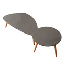 Modern Grey Nesting Coffee End Tables - 2 Pieces - Round and Oval Coffee Table