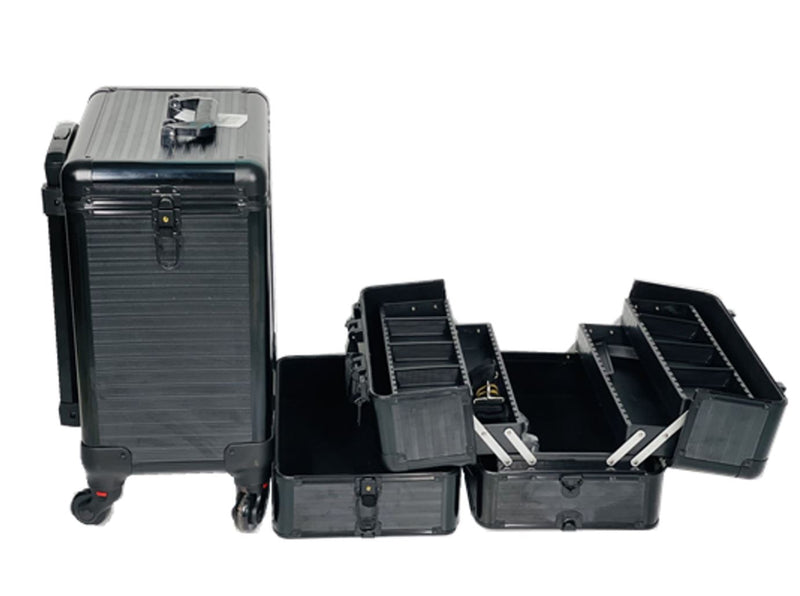 4 IN 1 Pro Rolling Makeup Cosmetic Train Case with Lock & Lid - Y160