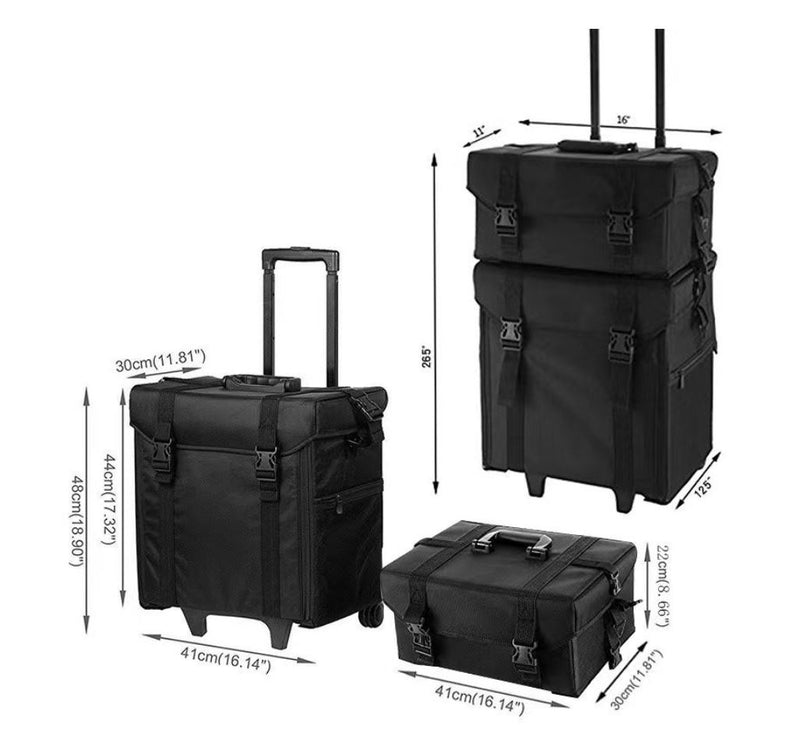 2 in 1 Pro Makeup Artist Trolley Case Multifunction Cosmetic Beauty Trolley