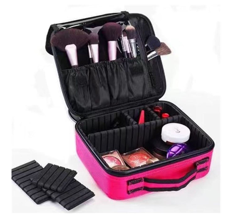 Bellade Oxford Makeup Cosmetic Storage Case with Adjustable Compartment