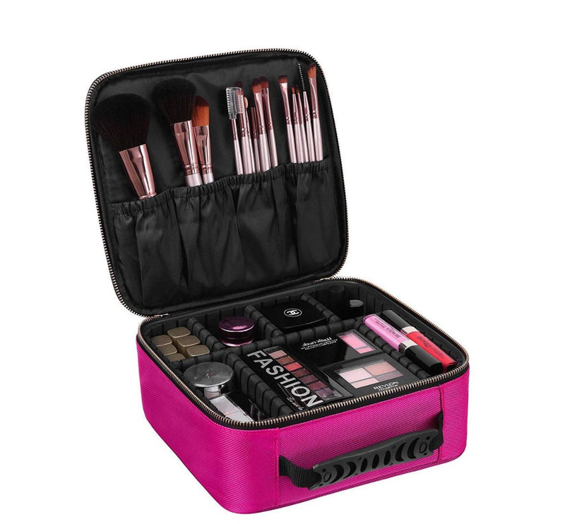 Bellade Oxford Makeup Cosmetic Storage Case with Adjustable Compartment