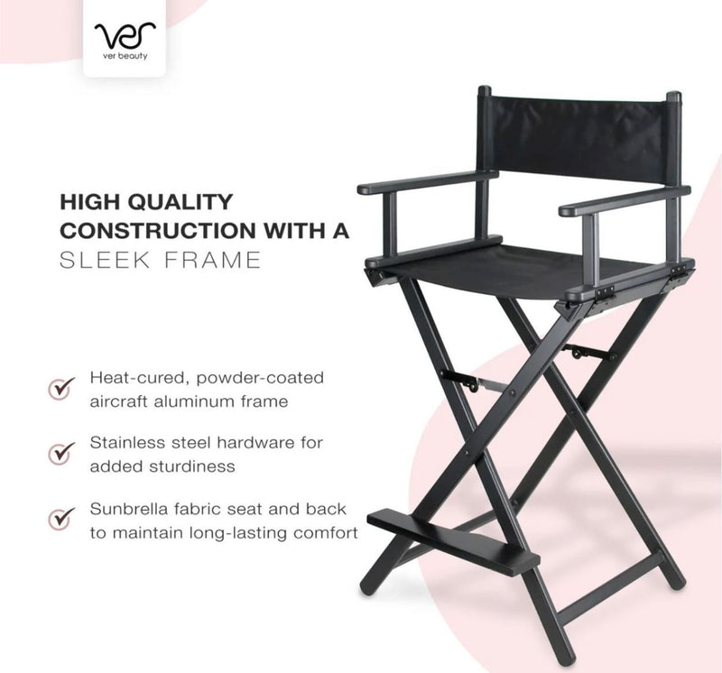 Bellade Professional Aluminium Frame Fold-able Makeup Director Chair