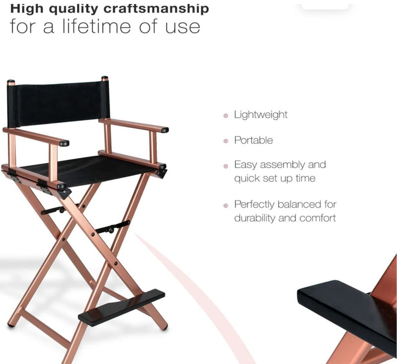 Bellade Professional Aluminium Frame Fold-able Makeup Director Chair