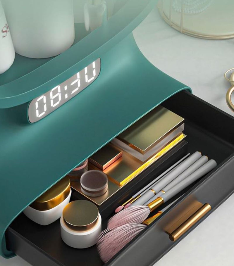 All in One Smart Living Cosmetic Storage Case with LED Beauty Light